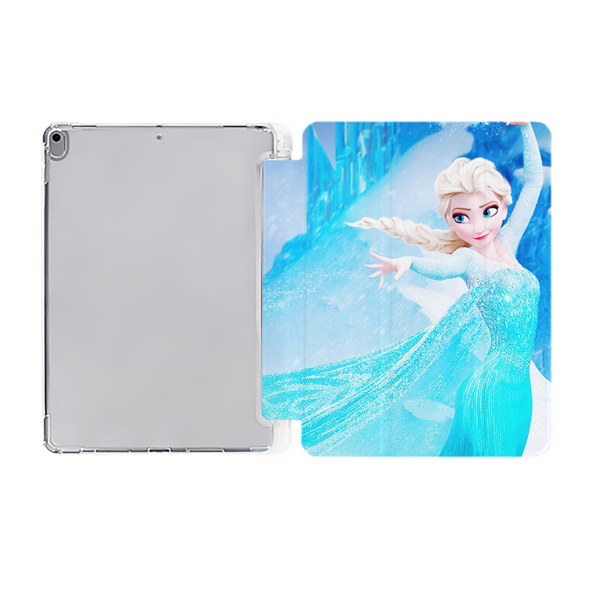 （画像用） アナと雪の女王 アンナ エルサ Frozen Anna Elsa IPad ケース ペン収納付き 三つ折りスタンド PUレザー×シリコン 対応機種9.5/10.5/10.9インチ